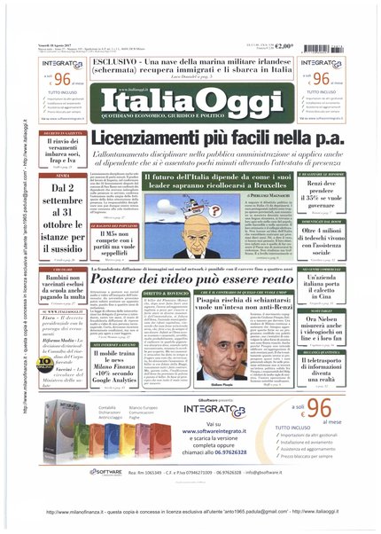 Italia oggi : quotidiano di economia finanza e politica